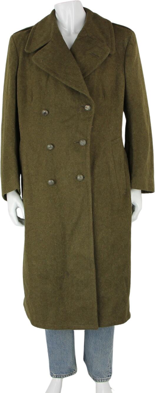 Vintage 1940s Wool French Military Double Breasted Coat